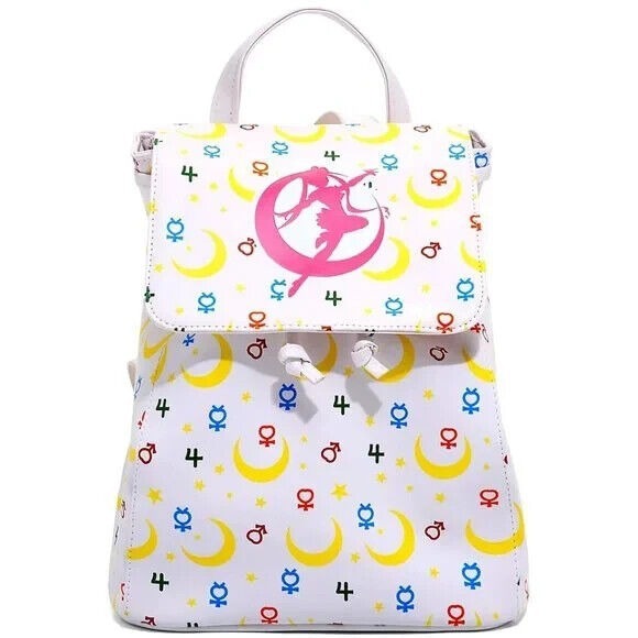 Sailor Moon Icons Crescent Moons Stars Guardians‎ Anime Drawstring Mini Backpack
